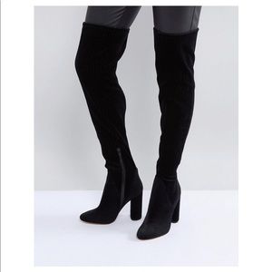 {Aldo} Tenesha Black Velvet Overtheknee Boots